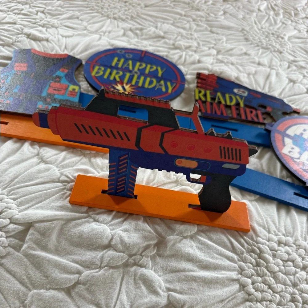 Nerf Party Wooden Table Toppers